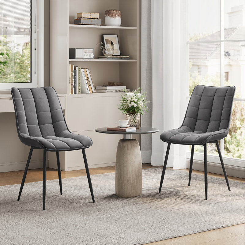 Chattooga Upholstered Dining Chair, Dark Gray, 2