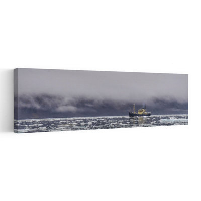 Icebreaker In Arctic Fog Abstract Contemporary Landscape Nature Wall Art