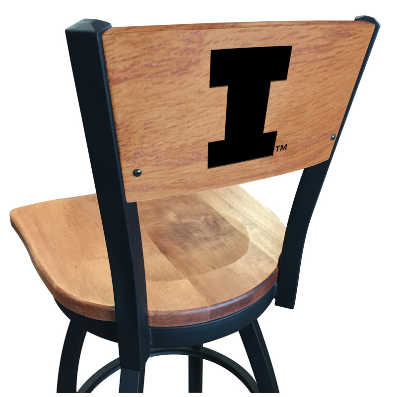 Tabouret tournant NCAA, Érable moyen, Fighting Illini de l'Illinois, Tabouret de comptoir (siège d'une hauteur de 25 p