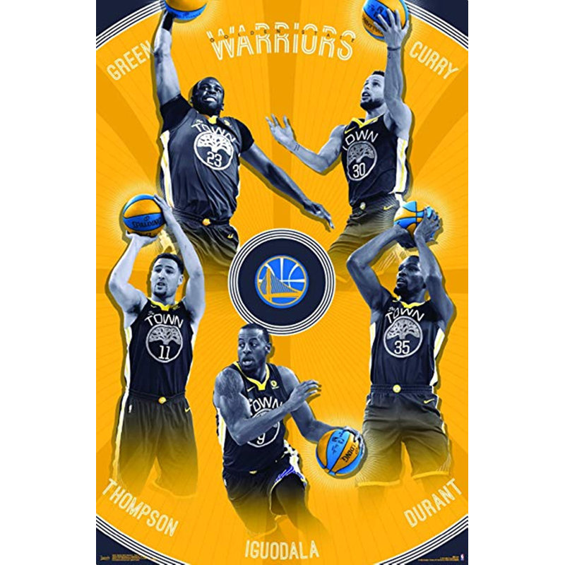 Golden State Warriors Team - reproduction d'impression sur papier, H 34 po x l 22,25 po x P 0,05 po, Affiche en papier