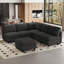 Canapé d'angle en L avec repose-pieds pour appartement-873053572