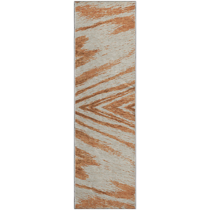 Premium Machine Washable Prisco Paprika Rug, Runner 2'3" x 7'6"