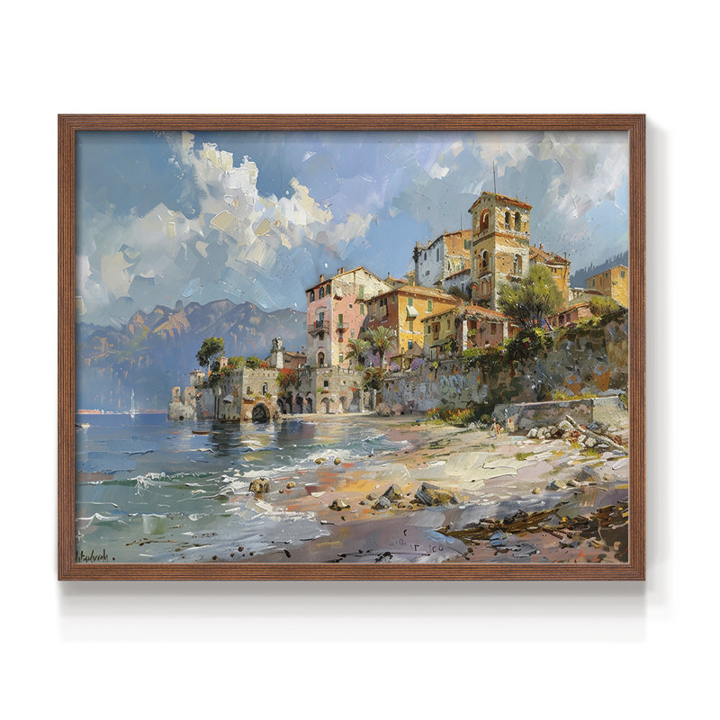 Nautical Series-CLXVIII -Framed Print - Restickable, 11" H x 14" W, Walnut