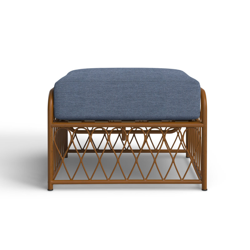 Repose-pieds d'extérieur avec coussin Cane, Palette denim Sunbrella®