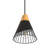 1 - Light Metal Cone Single Pendant With Wood Texture