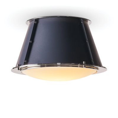 French Maid Flush Mount (Blue and Polished Nickel)