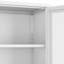Armoire d'appoint moderne en acier 32 po avec 3 tablettes réglables blanches Amelia-1280351434