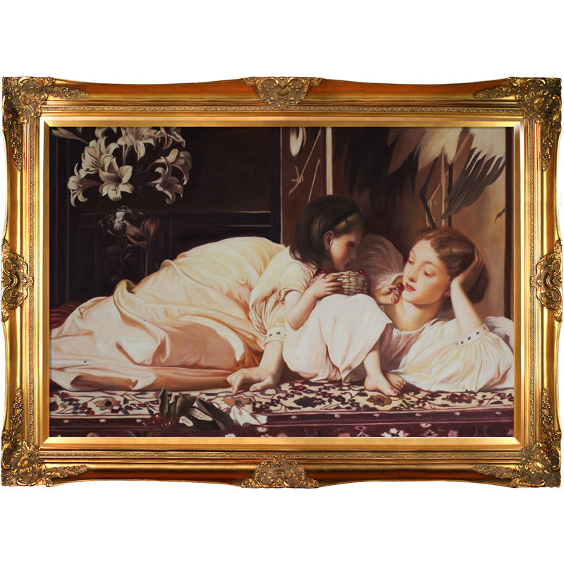 Mère et enfant, reproduction d'art sur toile, H 32 po x l 44 po x P 2 po, Or victorien