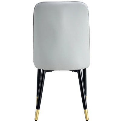 2 chaises de salon grises en polyuréthane et en métal