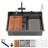 Drop In Waterfall Kitchen Sink 29.5"L x 19"W Dual Waterfall Smart Kitchen Sink,16 Gauge Stainless Steel Workstation Kitchen Sink Set with Pull-down Faucet, Rainfall Water Outlet, Glass Rinser, Soap Dispenser, Battery-free Temperature Display In Fahrenhei-112427560-124198039