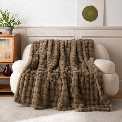 Jeté en cascade Ashford Home, peluche texturée ultra douce, 50 x 60 pouces