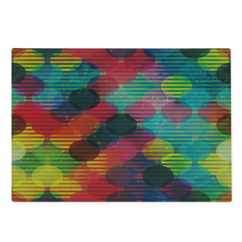Ambesonne Digital Cutting Board Large Size Futuristic Multicolor