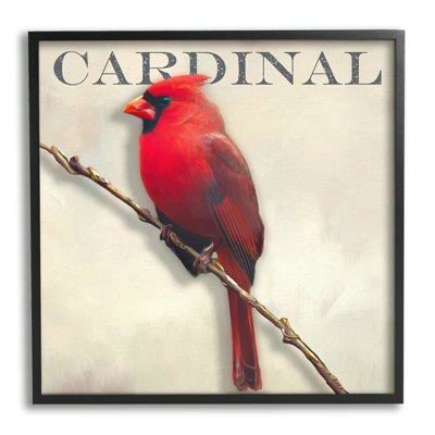 " Bold Red Cardinal Bird Portrait Rustic Text Design " by Alpenglow Workshop