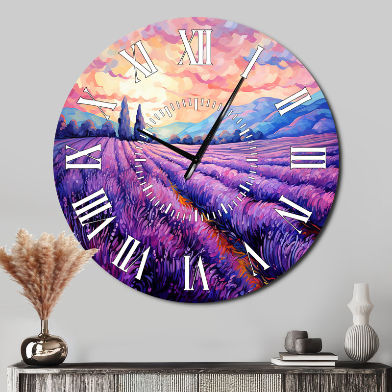 Horloge murale Vangogh Lavender Fields II - Vangogh, Surdimensionné