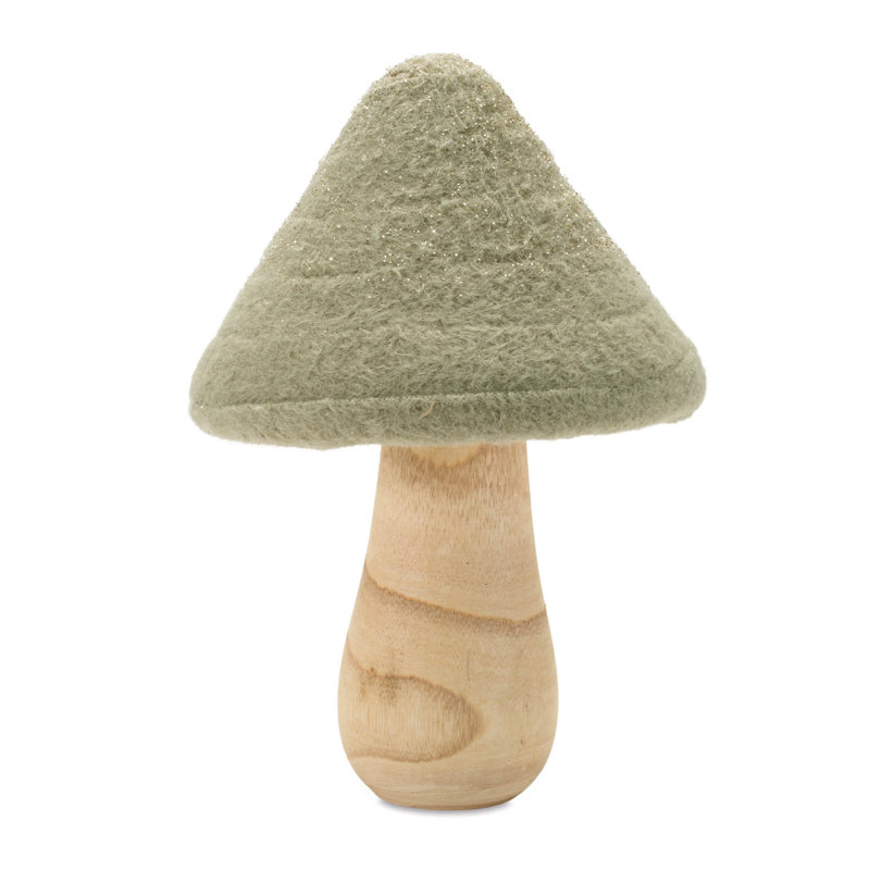 Décoration champignon en laine scintillante