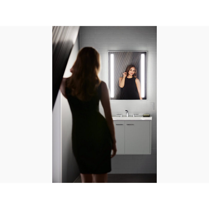 Armoire à pharmacie à miroir à une porte en aluminium avec tablettes réglables Kohler Verdera, H 30 po x l 24 po x P 5,19 po