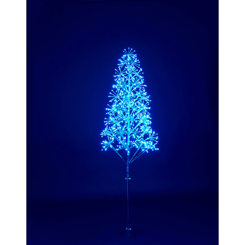 Starburst avec arbres et branches éclairés à DEL, Bleu, H 72 po x l 36 po x P 36 po