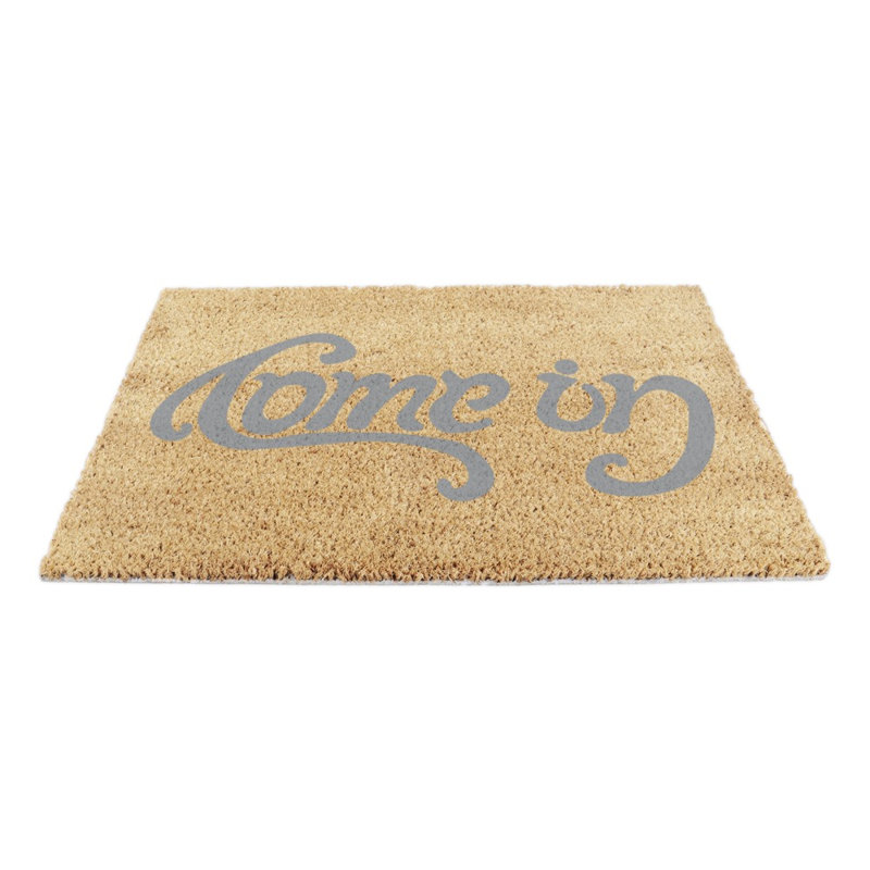 Batey Come in, Go away Kitchen Mat, Grey/Yellow