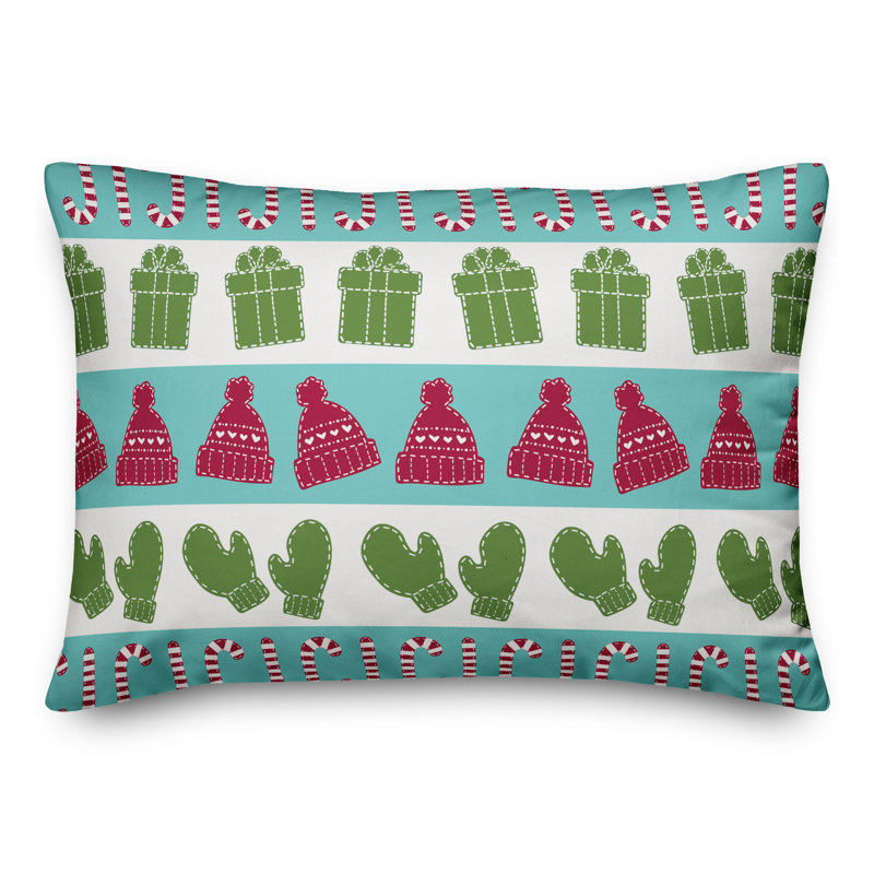  Housse de coussin lombaire à motif de cannes de bonbon, de mitaines et de chapeaux