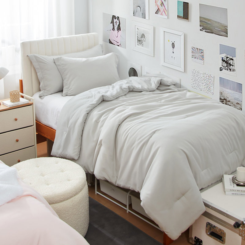 Ensemble d'édredon pour lit simple TG, Gris Antarctique
