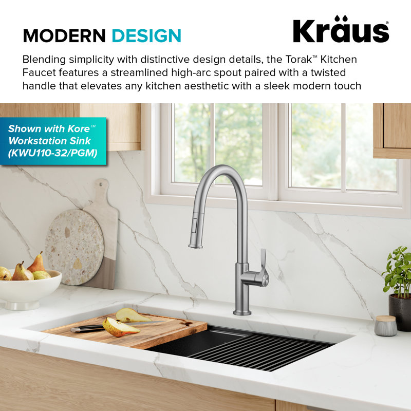 Stainless Steel Single Handle Pull-Down Kitchen Faucet