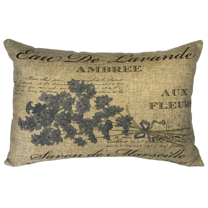  French Lavender Linen Lumbar Pillow