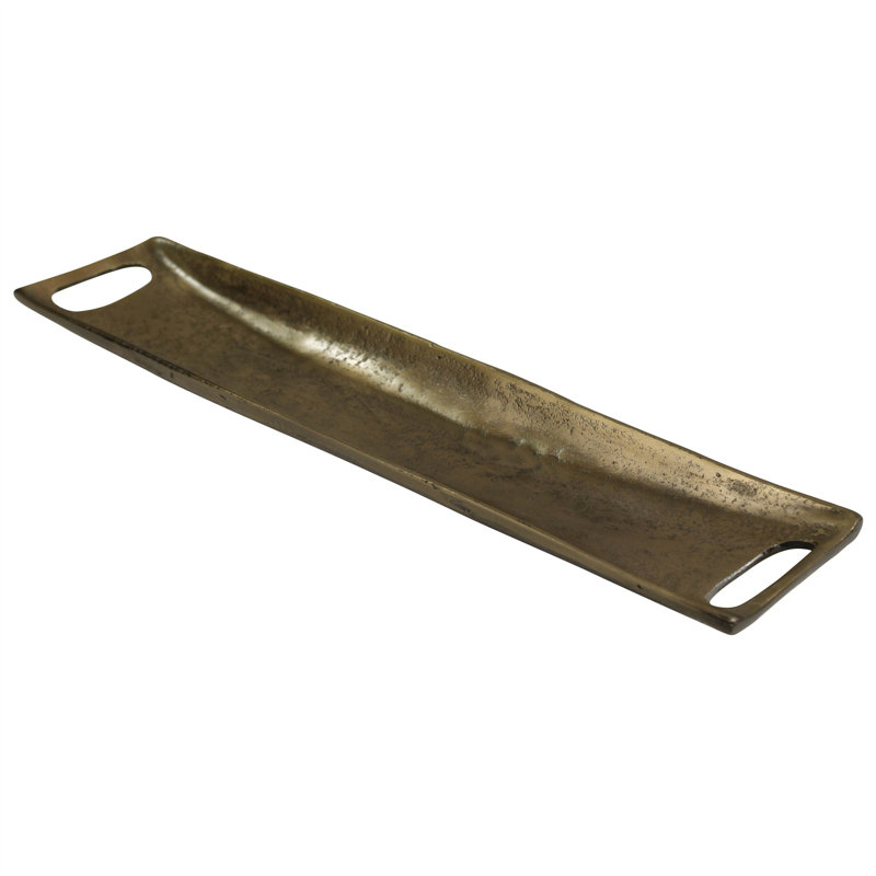 Plateau rectangulaire Dash, laiton - petit, H 0,75 po x L 17 po x l 4 po, Doré