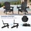 Ensemble de 8 chaises Adirondack en PEHD noir avec porte-gobelet et téléphone (ensemble de 8)-1116951978