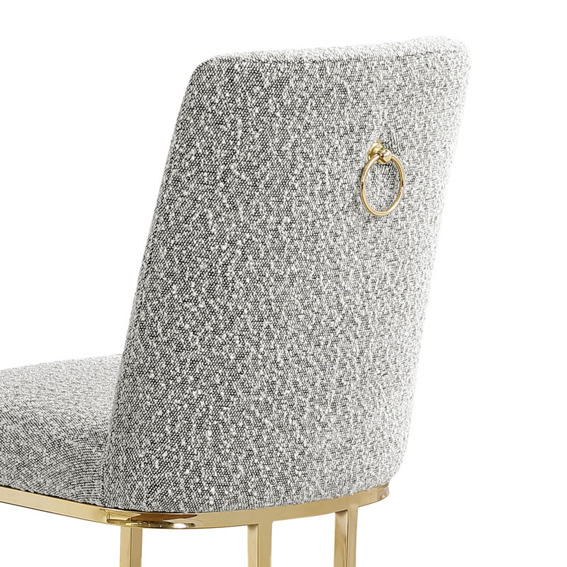 Tabourets de bar et de comptoir en tissu bouclé Teddy avec base, Tabourets de bar (30,5 pouces) Hauteur du siège)