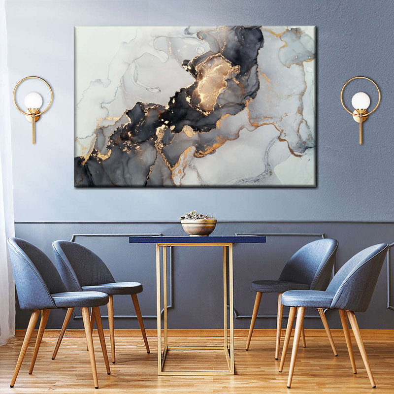 Abstrait luxueux sur toile, H 30 po x l 20 po x P 1,25 po