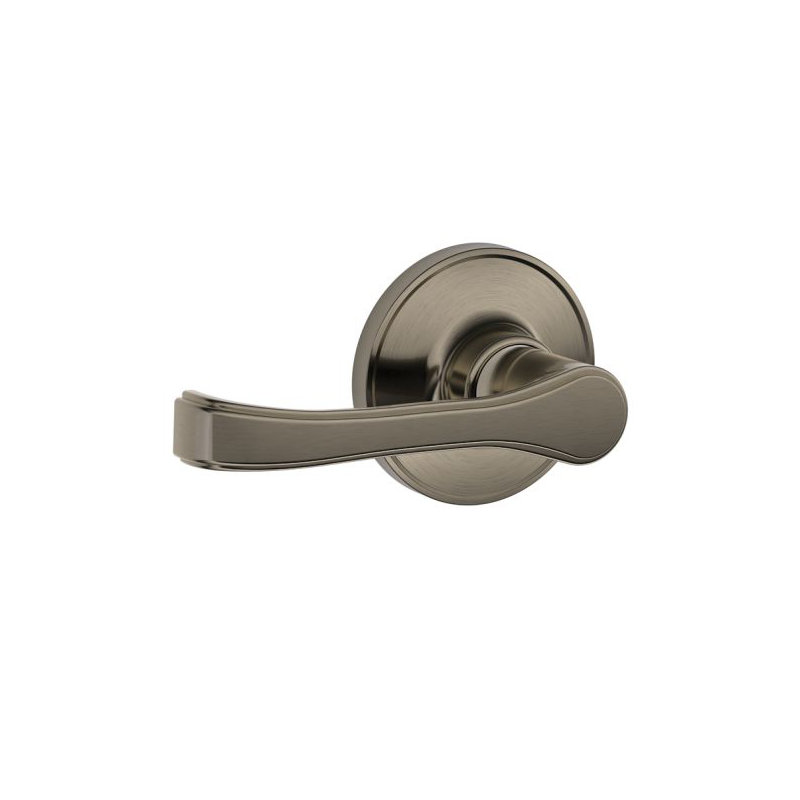 J Series Door Lever with Rosette, Antique Nickel, Passage