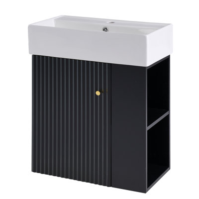 Meuble-lavabo mural élégant avec options de rangement avancées