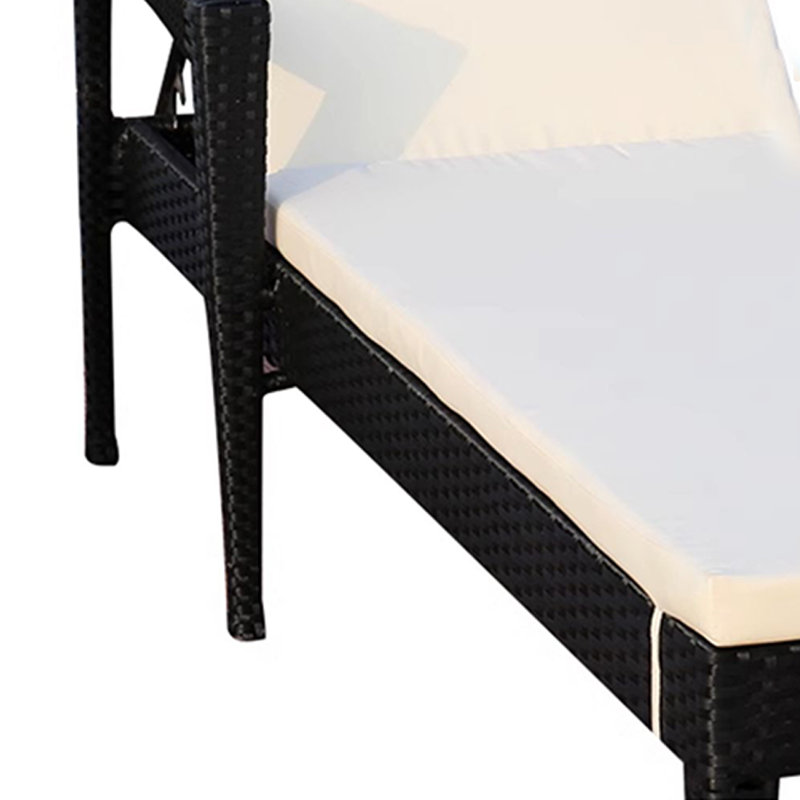 Outdoor courtyard beach leisure recliner, Black, White