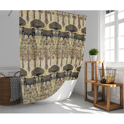 Ventre Abstract Shower Curtain