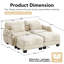 Canapé de soutien en chenille avec coussin de taille délicate et repose-pieds mobile, conception ergonomique incurvée, canapé modulaire facile à assembler pour le bureau du salon-773275572