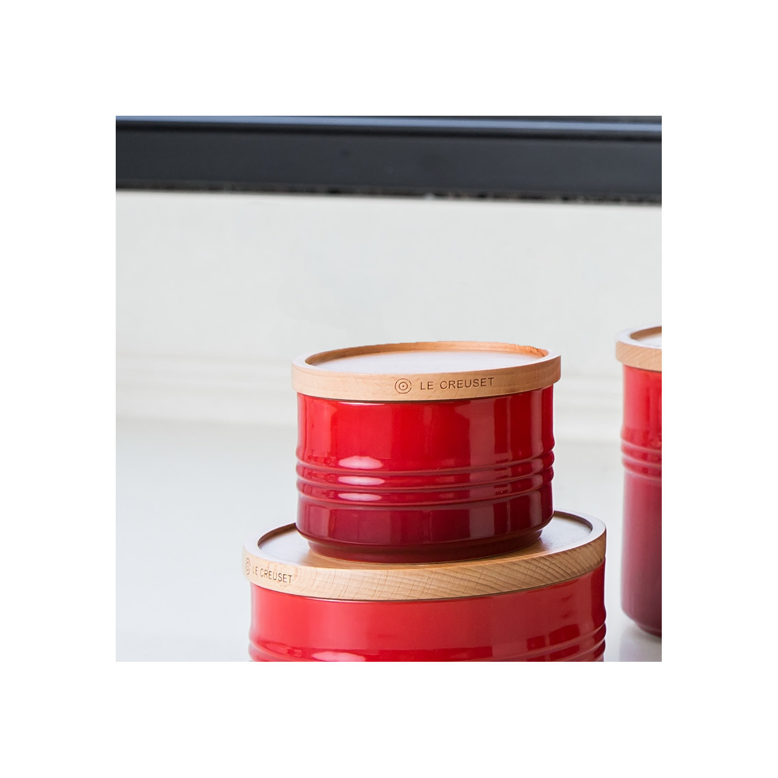 Metallics Kitchen Canister, Cerise, 2.5" H x 5.5" W x 5.5" D