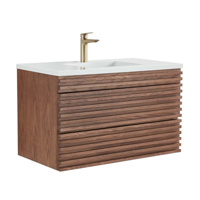 Gibson 48" Wall Mounted Single Bathroom Vanity with Top
