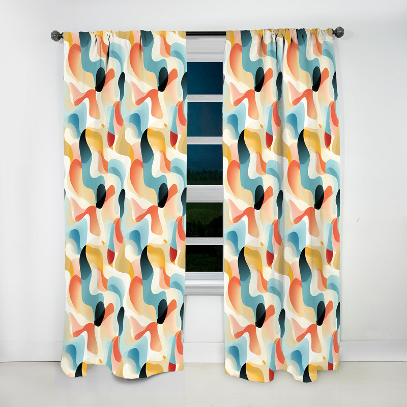Minimalist Abstraction V - rideau en velours moderne - obscurcissant - 1 panneau, L 52 po x L 120 po