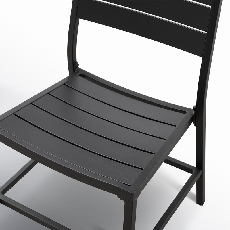 Chaise d'appoint pour l'extérieur Armando, Noir, noir, noir, noir