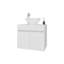 Meuble-lavabo autoportant à 2 portes blanc pour le décor de la salle de bain - attrait intemporel, grand espace de rangement, finition réfléchissante, 20,4 x 23,4 x 17,5 pouces, panneau de particules avec 2 portes à persiennes autoportantes, fraîches et-1030839549