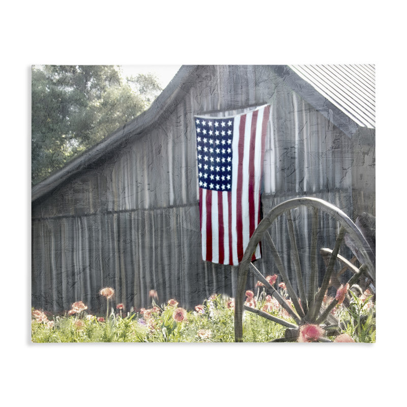 Toile de grange USA Wagon Wheel, conception de Kim Allen, H 16 po x l 20 po