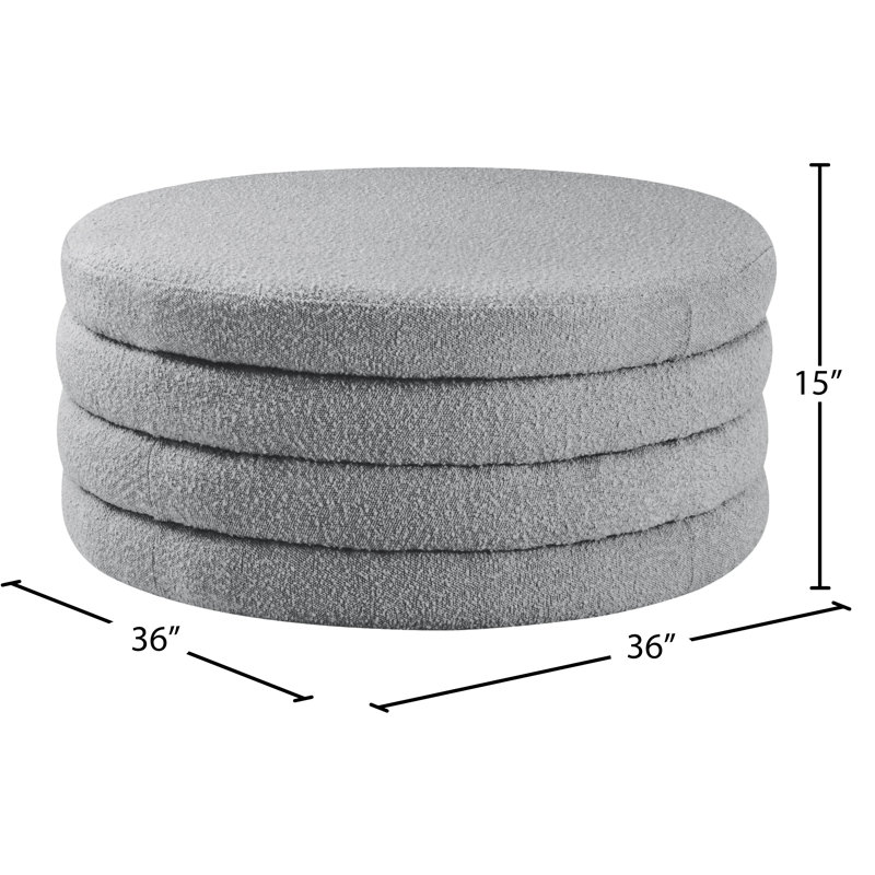 Repose-pieds standard Amy-Claire, Tissu gris bouclé