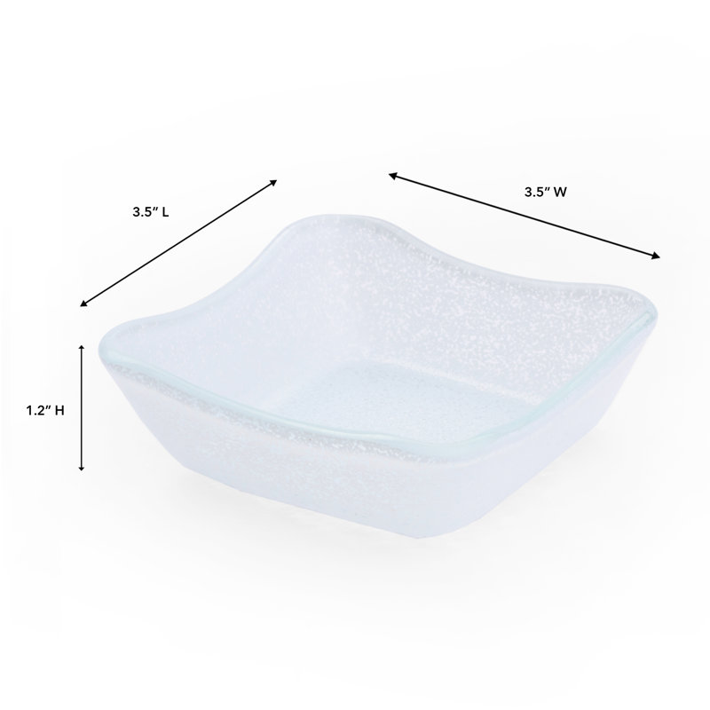 Splendido Glass Square Bowl, White