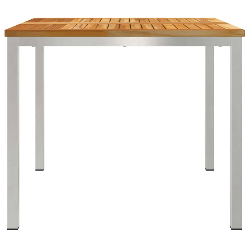 Table de salle à manger vidaXL brun en bois de teck massif 35,43 x 35,43 x 29,53