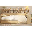 Lit de jour en bois avec tablettes de rangement, lit multifonctionnel avec lit gigogne et bureau d'étude-1372770328
