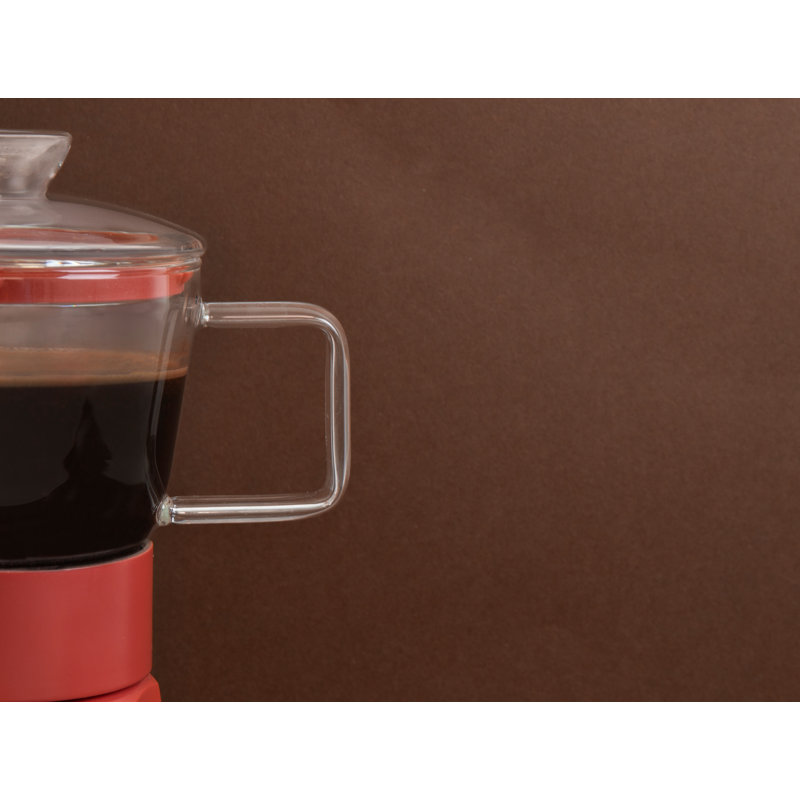La Cafetière Glass Espresso Maker, Red