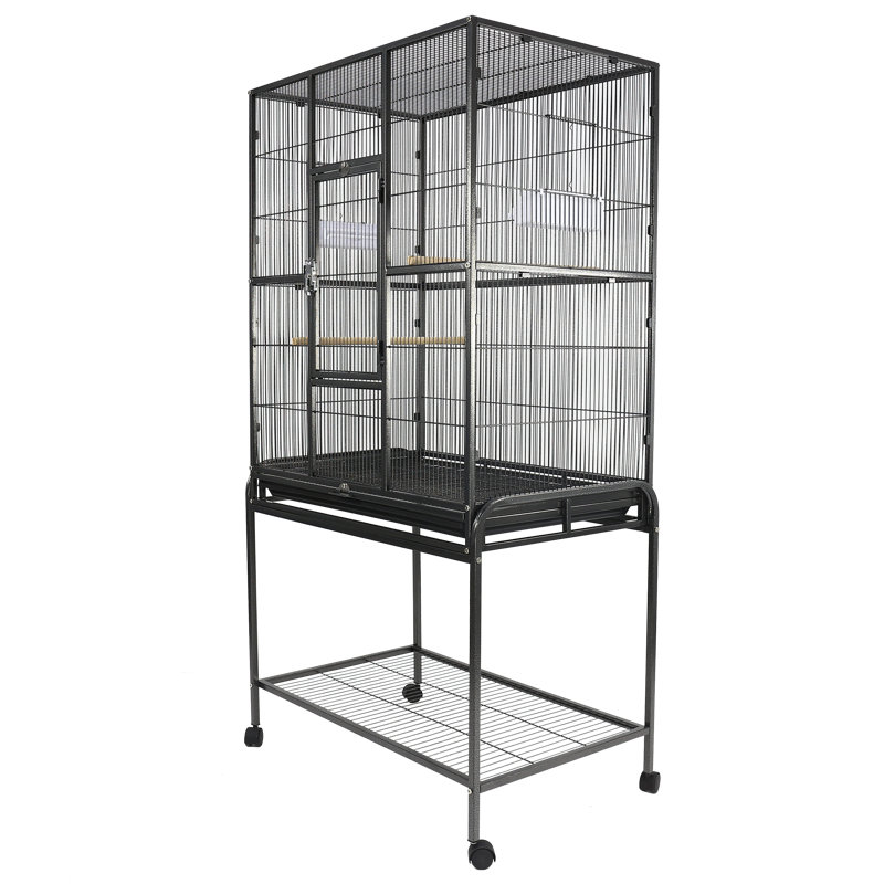 13120 Black 31"x20" Flight Cage & Stand, Black