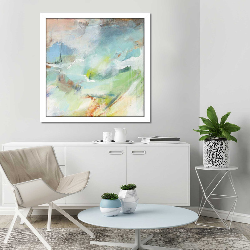«Poss Possoss II Crop» - Peinture, Cadre blanc, H 37,5 po x l 37,5 po x P 1 po