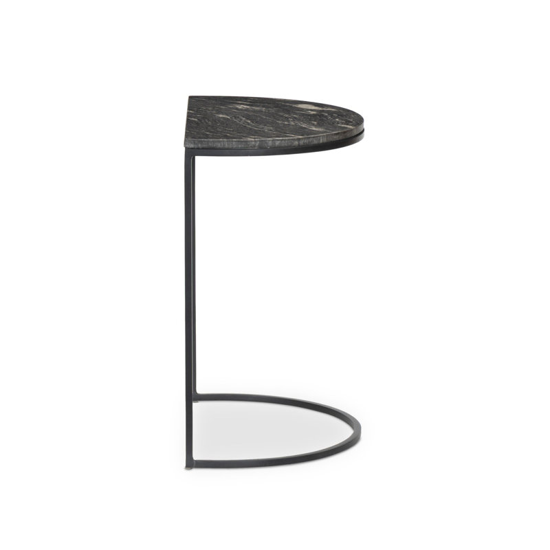 Ane Marlow Ane Nesting Tables - Iron Matte Brass, Black Marble, Black