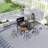 Adjustable Swivel Bar Stools for Outdoor Use, Counter Height with Metal Frame and Wood Seat-526235885